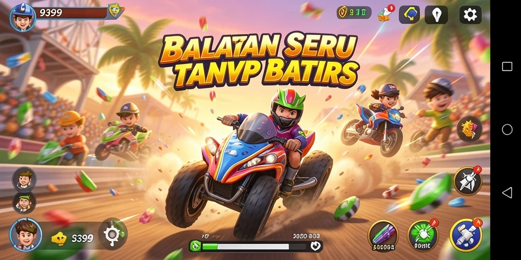 Tampilan gameplay seru dalam balapan cepat di 9399.