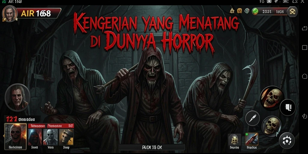 Tampilan menakutkan dari gameplay AIR168 dengan makhluk yang menyeramkan.