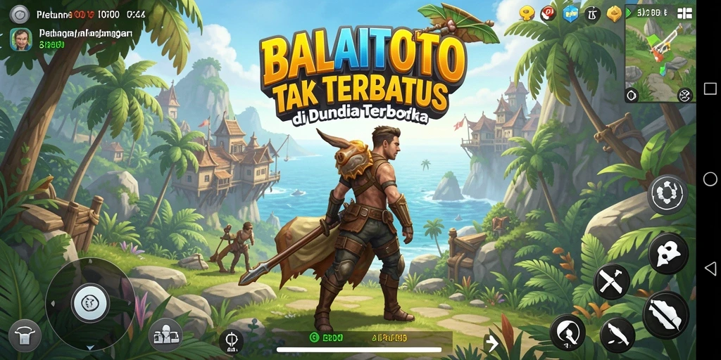 Screenshot gameplay BALAITOTO menampilkan eksplorasi dunia terbuka yang luas dan interaktif.