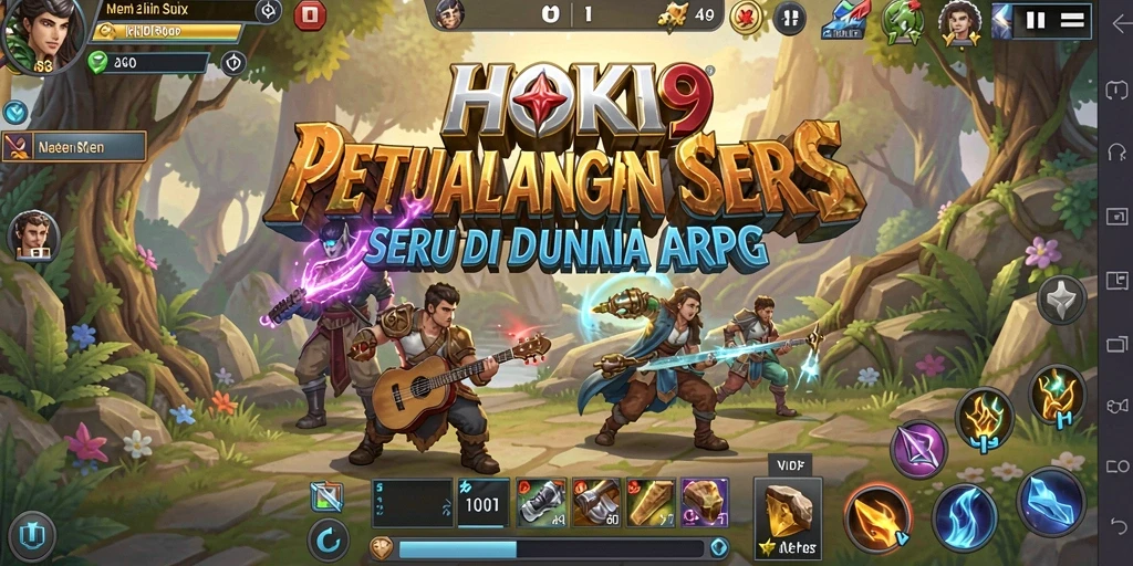 Screenshot menampilkan pertarungan seru dalam game ARPG HOKI9.