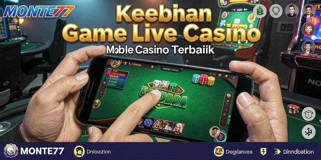 Screenshot gameplay MONTE77 yang menampilkan keseruan Live Casino.