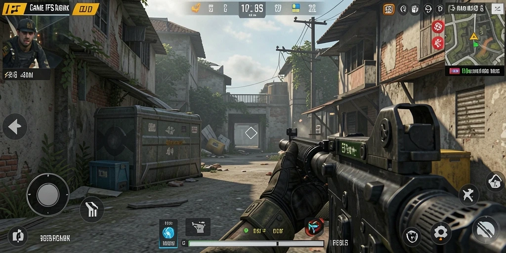 Screenshot MPOID menampilkan aksi menegangkan dalam pertempuran FPS.