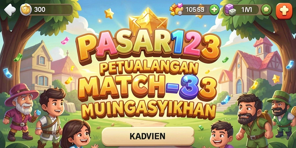 Gameplay PASAR123 Match-3 yang menarik dan penuh warna.