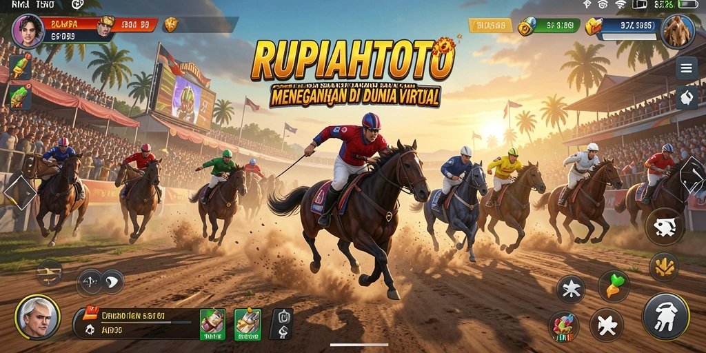 Screenshot gameplay RUPIAHTOTO menampilkan balapan seru di lintasan yang menantang.