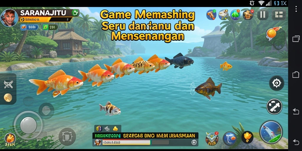 Tangkapan ikan besar dalam gameplay SARANAJITU yang mendebarkan.
