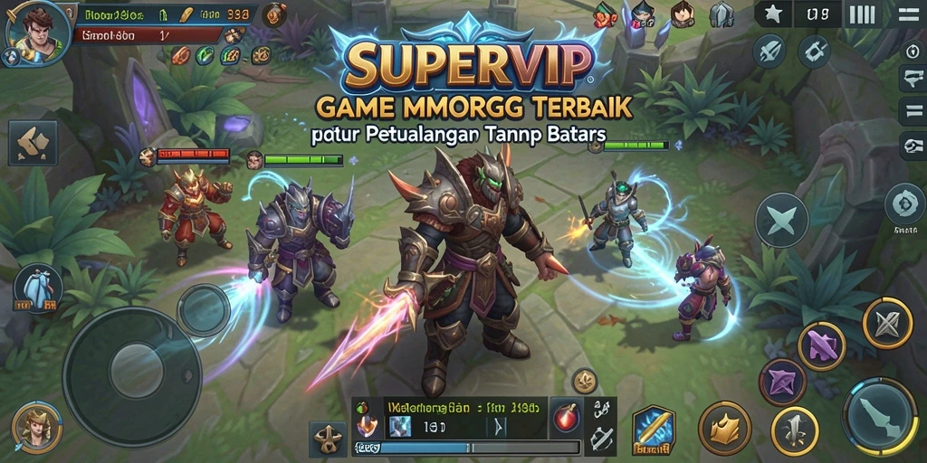 Screenshot utama SUPERVIP menampilkan aksi gameplay seru dalam dunia MMORPG.