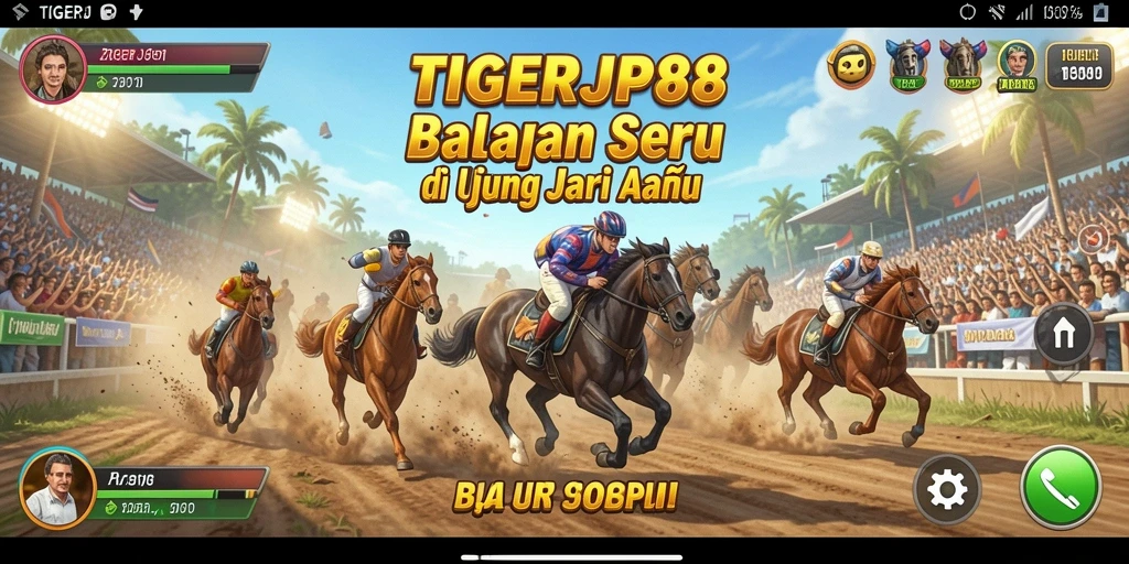 Tampilan gameplay TIGERJP88 dengan aksi balapan yang mendebarkan.