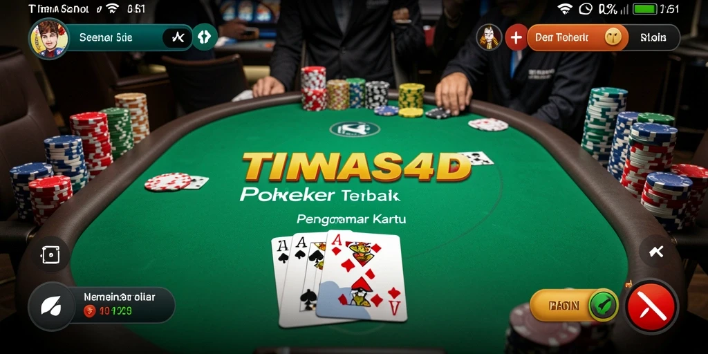 Tampilan seru dari gameplay Poker di TIMNAS4D