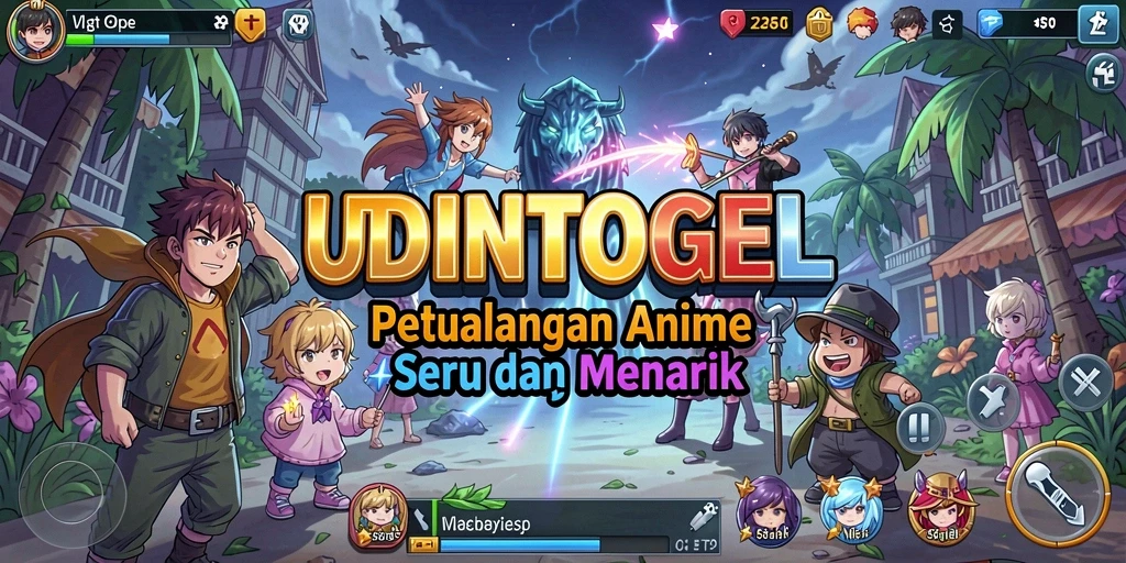 Tampilan gameplay UDINTOGEL dengan karakter Anime yang menawan.